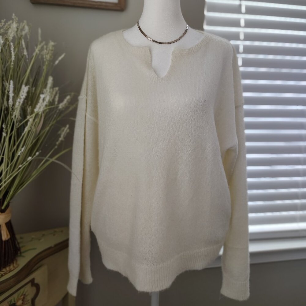 NWOT American Eagle - Ivory - Long Sleeve - V Neck Sweater - Small